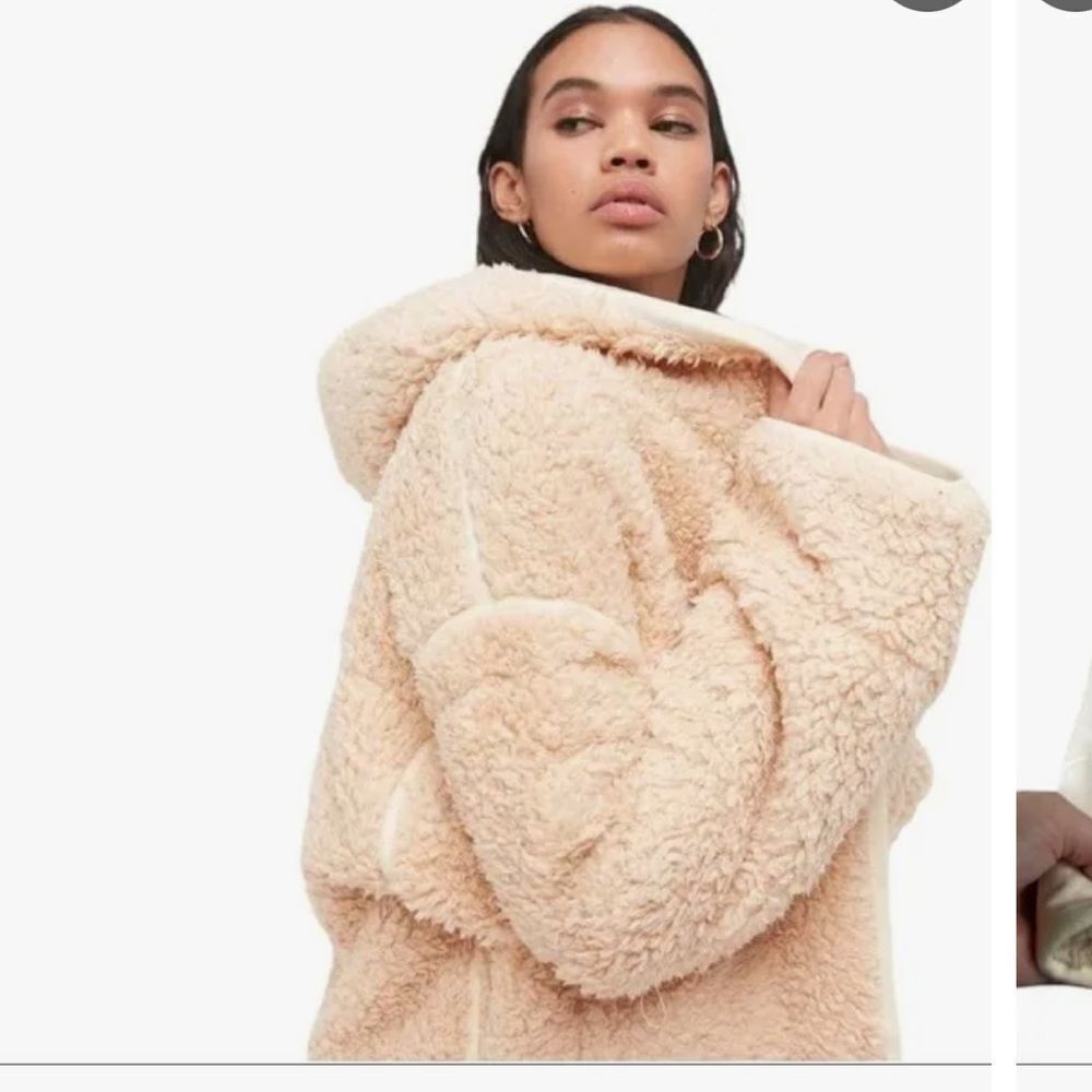 Urban Outfitters Heidi teddy Reversible hooded oversized jacket